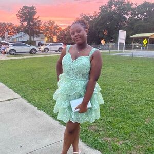 Elegant Green Lace Dress